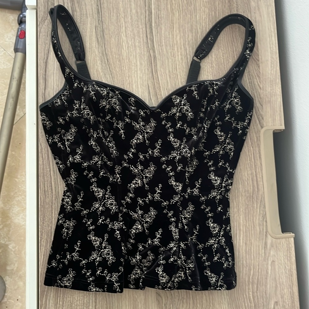 Valentino tank top with adjustable straps and sweetheart neckline